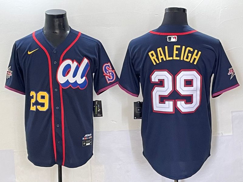 Men 2025 Seattle Mariners #29 Raleigh Blue All star Nike MLB Jersey style 3